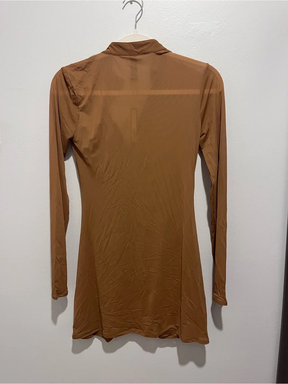 Ruched Long-Sleeve Coverup